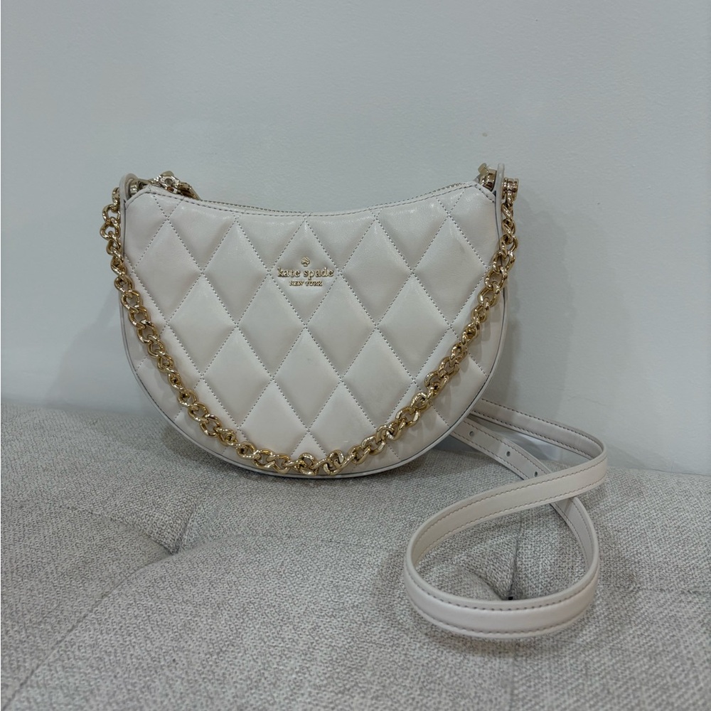 Kate Spade Cream Quilted Bag with Gold Chain
